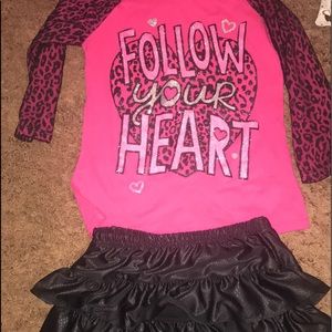 New! Justice Top & blk layered skirt! Size8/ small